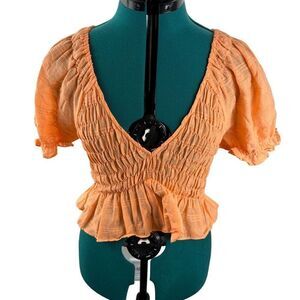 Cotton Candy LA bright orange top- size M